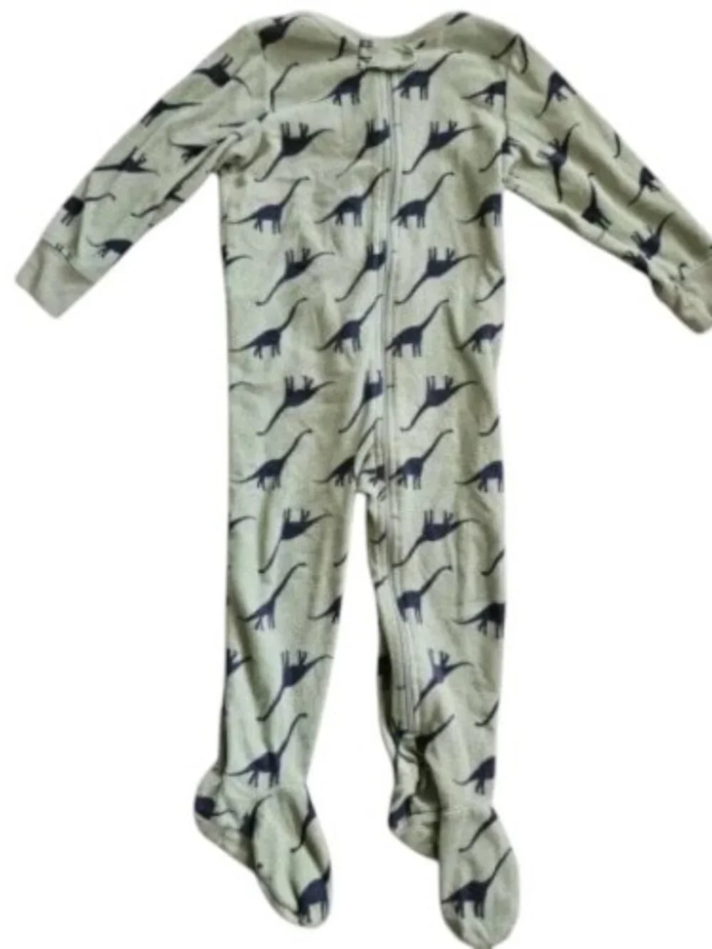 OLD NAVY Green Dinosaur Print One Piece Fleece Blanket Sleeper Boys Size 2T
